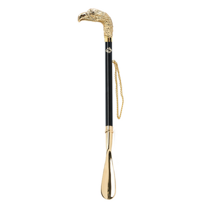 24K Gold Shoehorn – Handcrafted Italian Long-Handled Shoe Horn with Eagle Handle