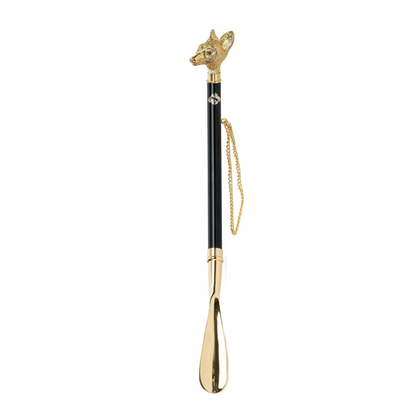Gold Plated Shoehorn With Hand-Painted Fox Handle – Luxury 24K Designer Gift