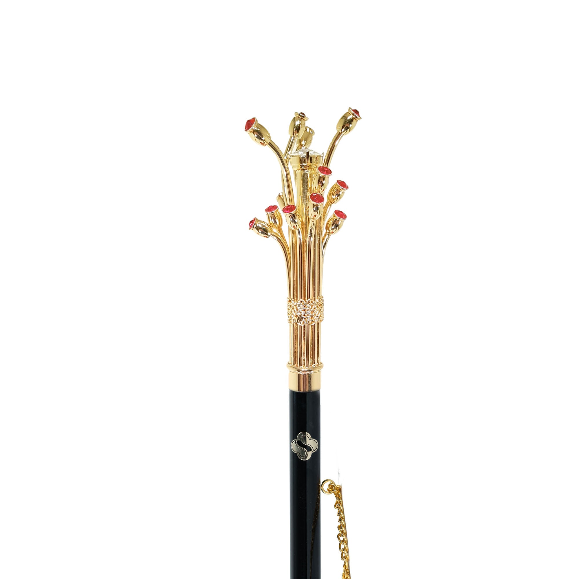 Handmade Crystal Shoehorn – Long Handled Gold Plated Brass Handle with Crystals