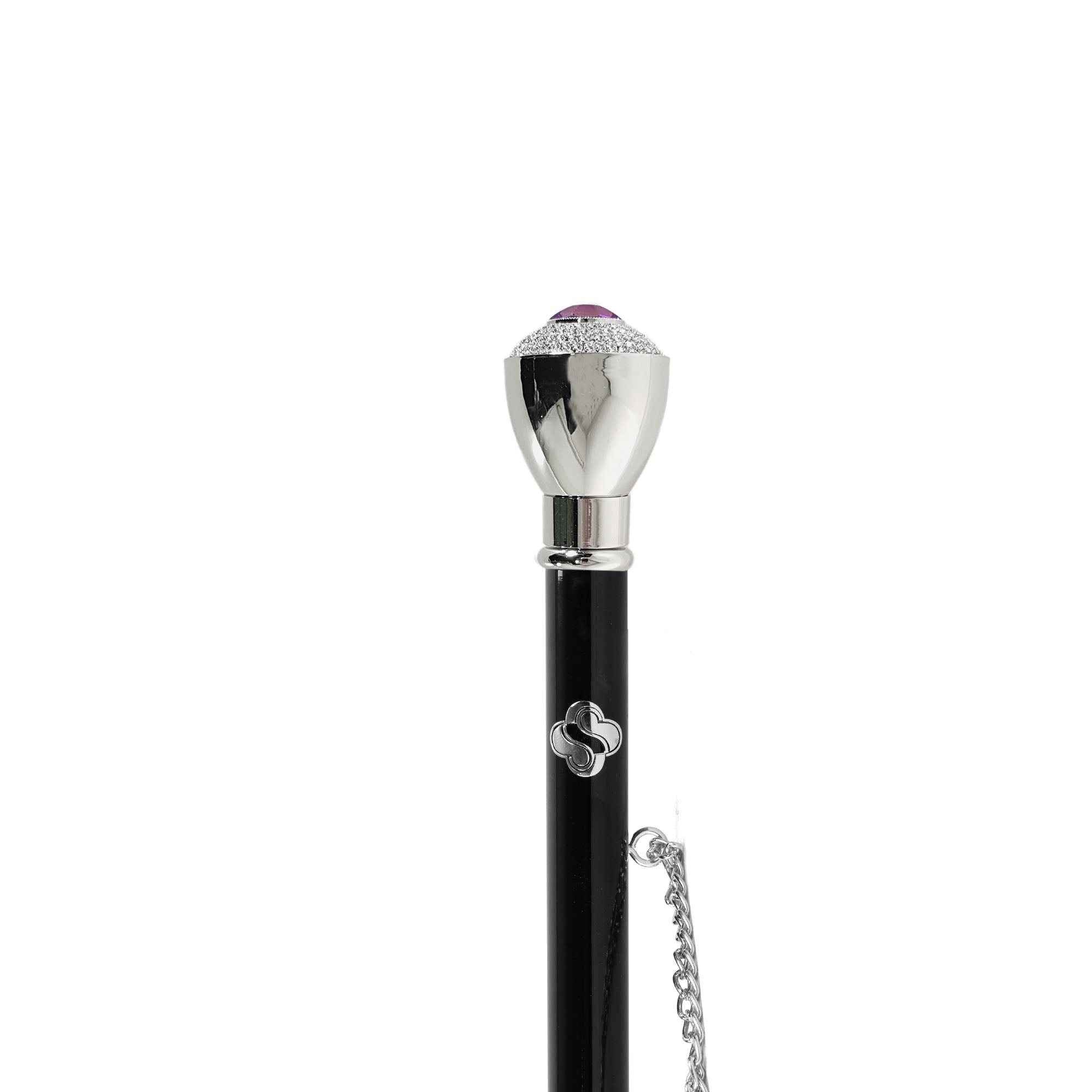 Italian Silver Shoehorn – Handcrafted Long Handled 53 cm with Crystal Embellished Knob