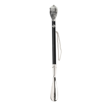 Silver Plated Shoehorn – Handmade Italian Drop-Shaped Long Handle Gift Box