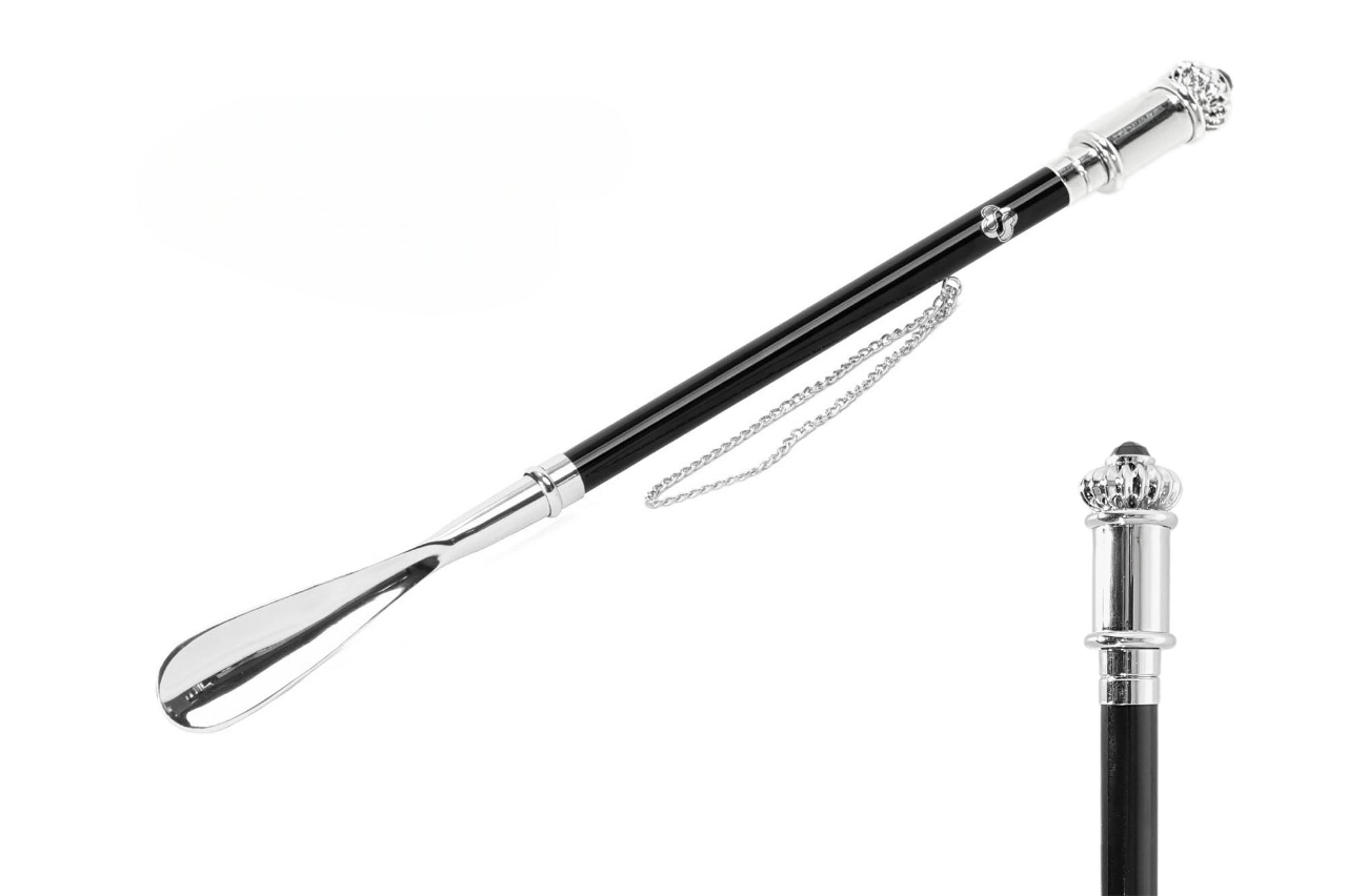 Silverplated Shoehorn | Handcrafted Italian Design With Silver Knob Handle