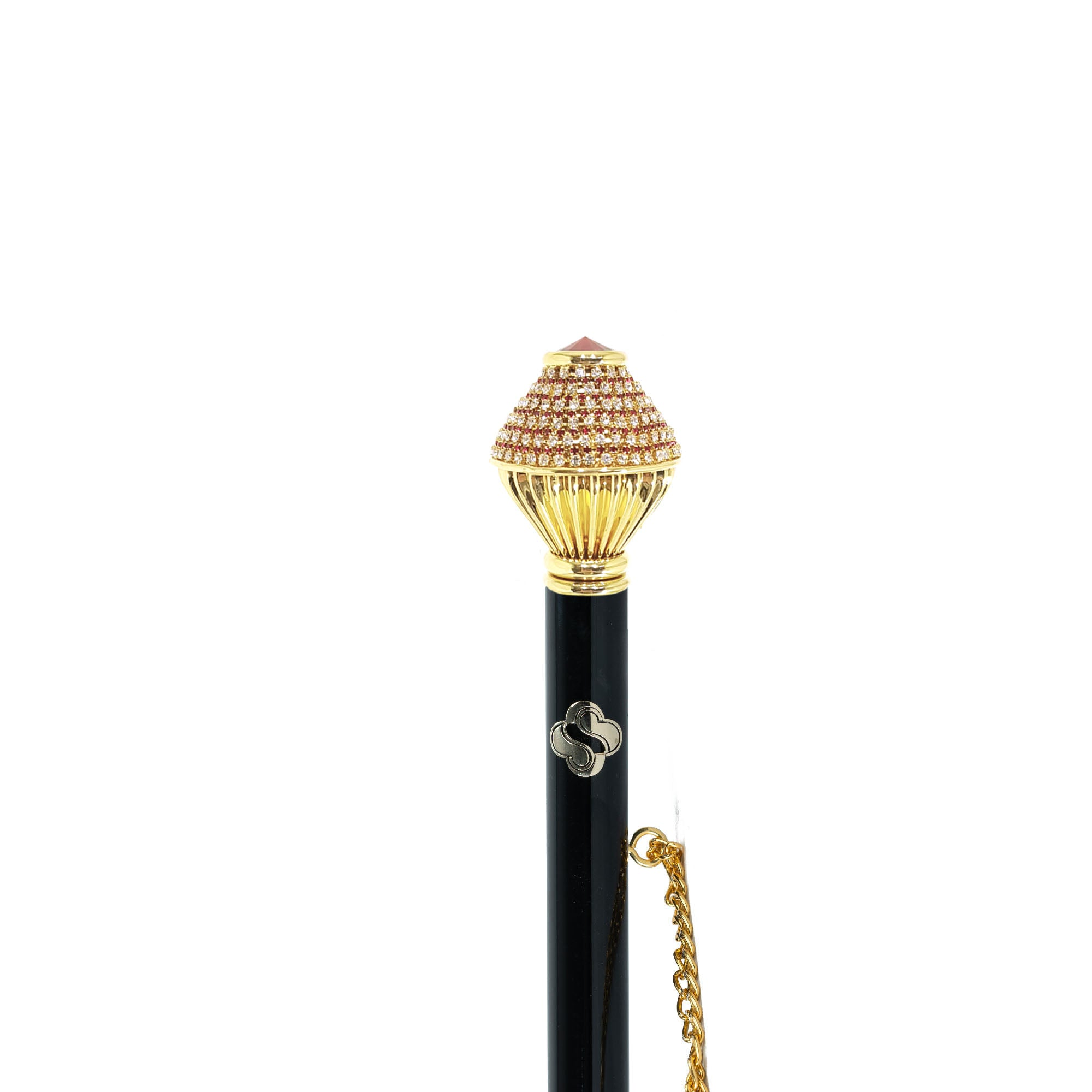 24K Gold Shoehorn – Long Handled, Handcrafted Italian Design with Crystals