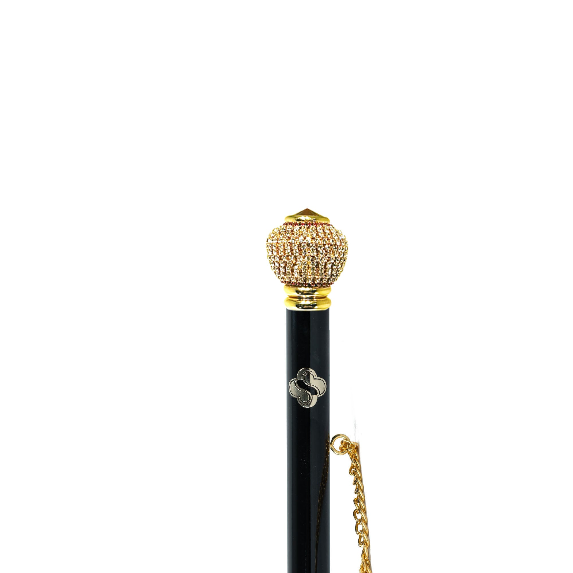 Gold Plated Shoehorn – Handcrafted Italian Long Handle With Crystal Embellished Design