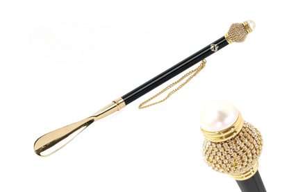 Handmade Shoehorn – Long Handled Brass Shoe Horn Gift Box with Crystals
