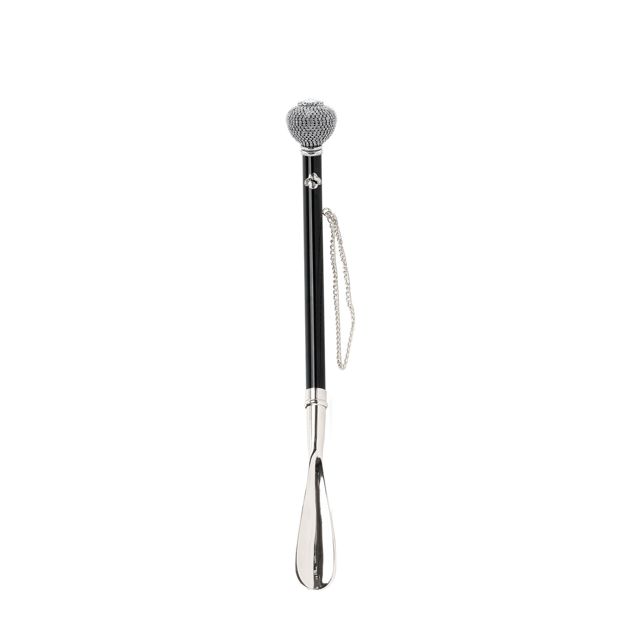 Silverplated Shoehorn – Long Handled, Handcrafted Italian Design with Crystals