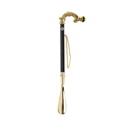 Gold Shoehorn – Italian Handcrafted Luxury with Tiger Eye Stone, 24K Gold Plated