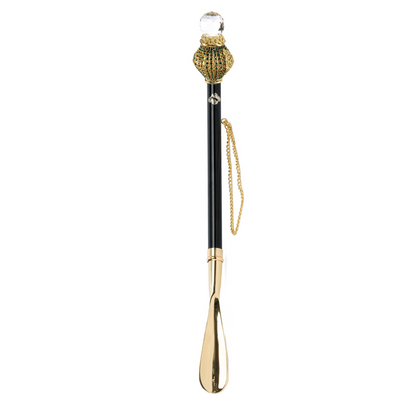 Luxury Shoehorn – Handcrafted Italian 24K Gold Plated Emerald Crystal Handle