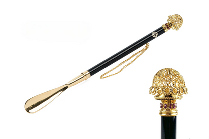 Handmade Shoehorn – Long Handled Brass Shoehorn with Ornate Filigree Handle