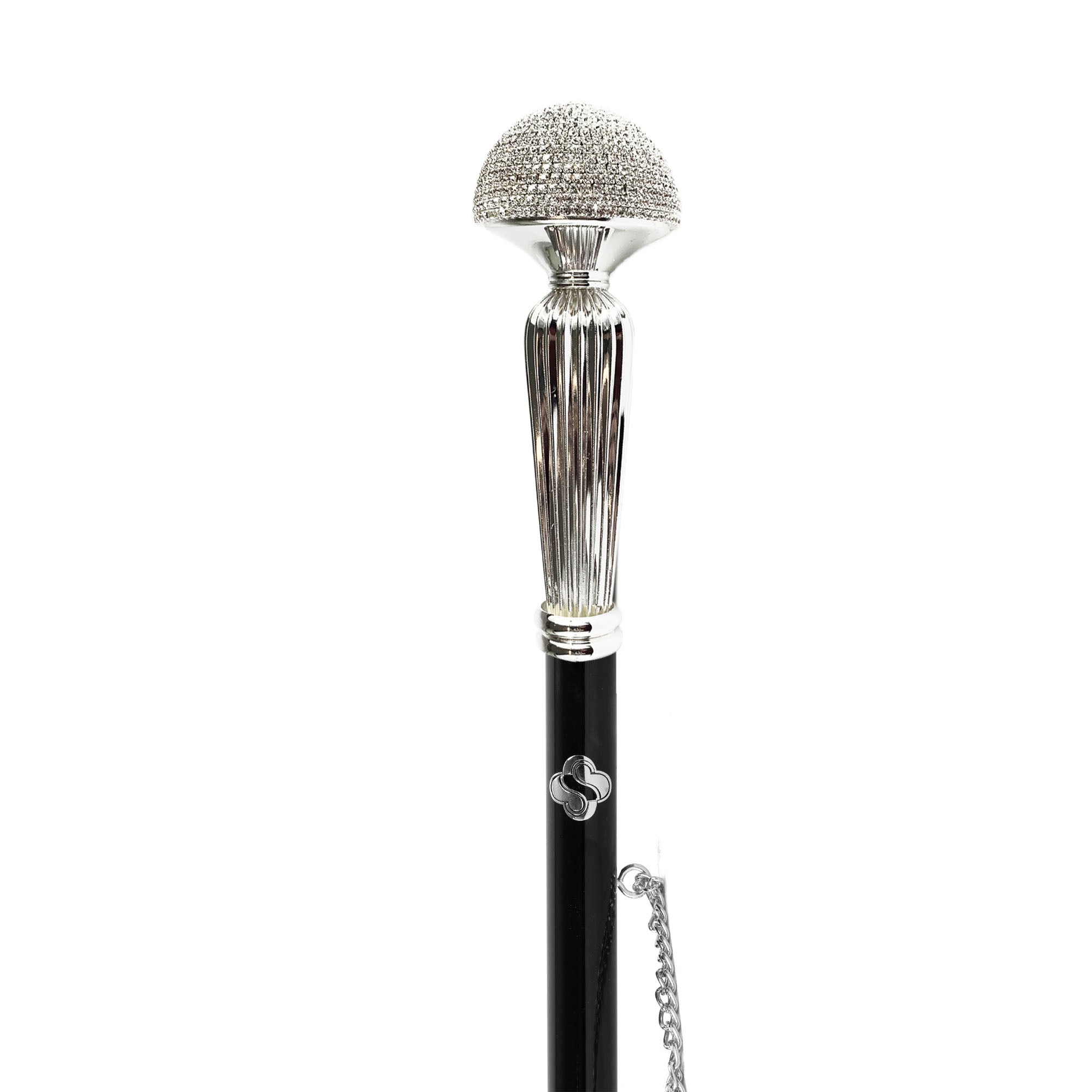 Elegant Shoehorn – Handcrafted Italian Long Handled Silver Plated with Crystal Knob