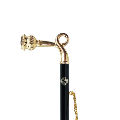 Handmade Shoehorn – Italian Long Handled 24K Gold Plated With Blue Crystal