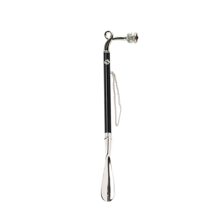 Silver Plated Shoehorn — Long Handled Italian 53cm Shoe Horn Gift Box