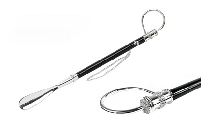 Handmade Brass Shoehorn – Silver Plated 925, Long Handled Italian Gift Box