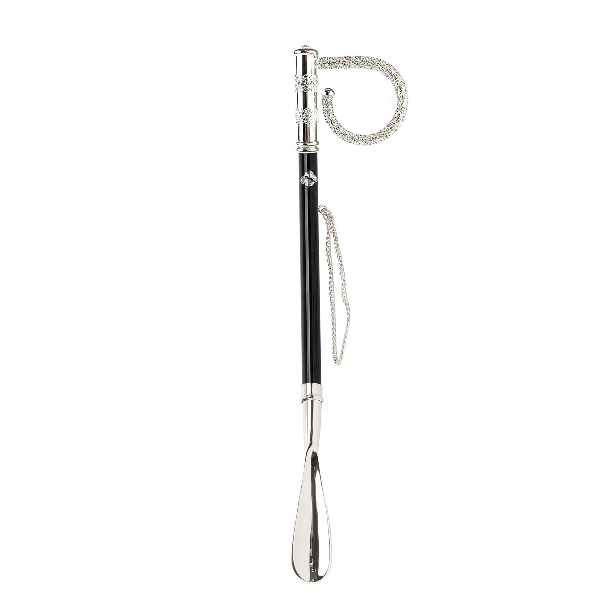 Silver Plated Shoehorn - Handmade Italian 53cm Long Handle in Brass