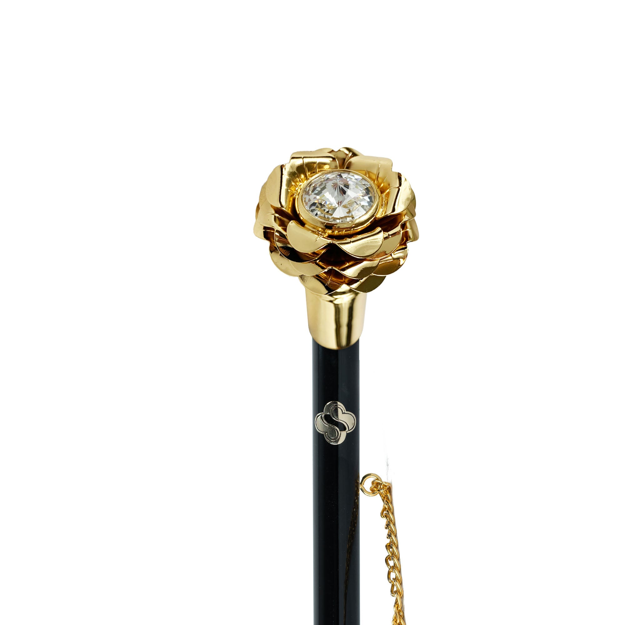 24K Gold Shoehorn – Italian Long Handle With Artisan Golden Rose Design