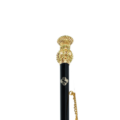 24K Gold Plated Shoehorn – Handcrafted Italian Crystal Handle, Long Ergonomic Design