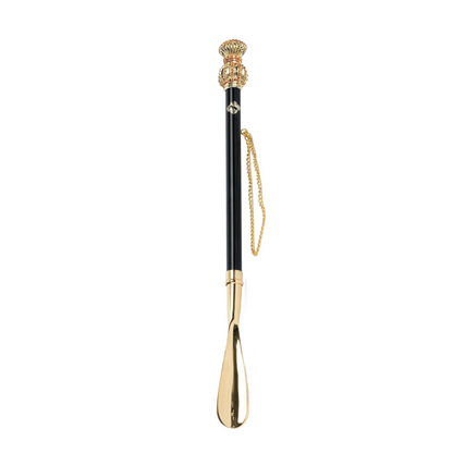 Gold Plated Shoehorn – Handmade Italian 24K Crystal Accented Long Handle
