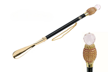 Golden Metal Shoehorn – Handcrafted Italian Long Handled Luxury Shoe Horn Accessory