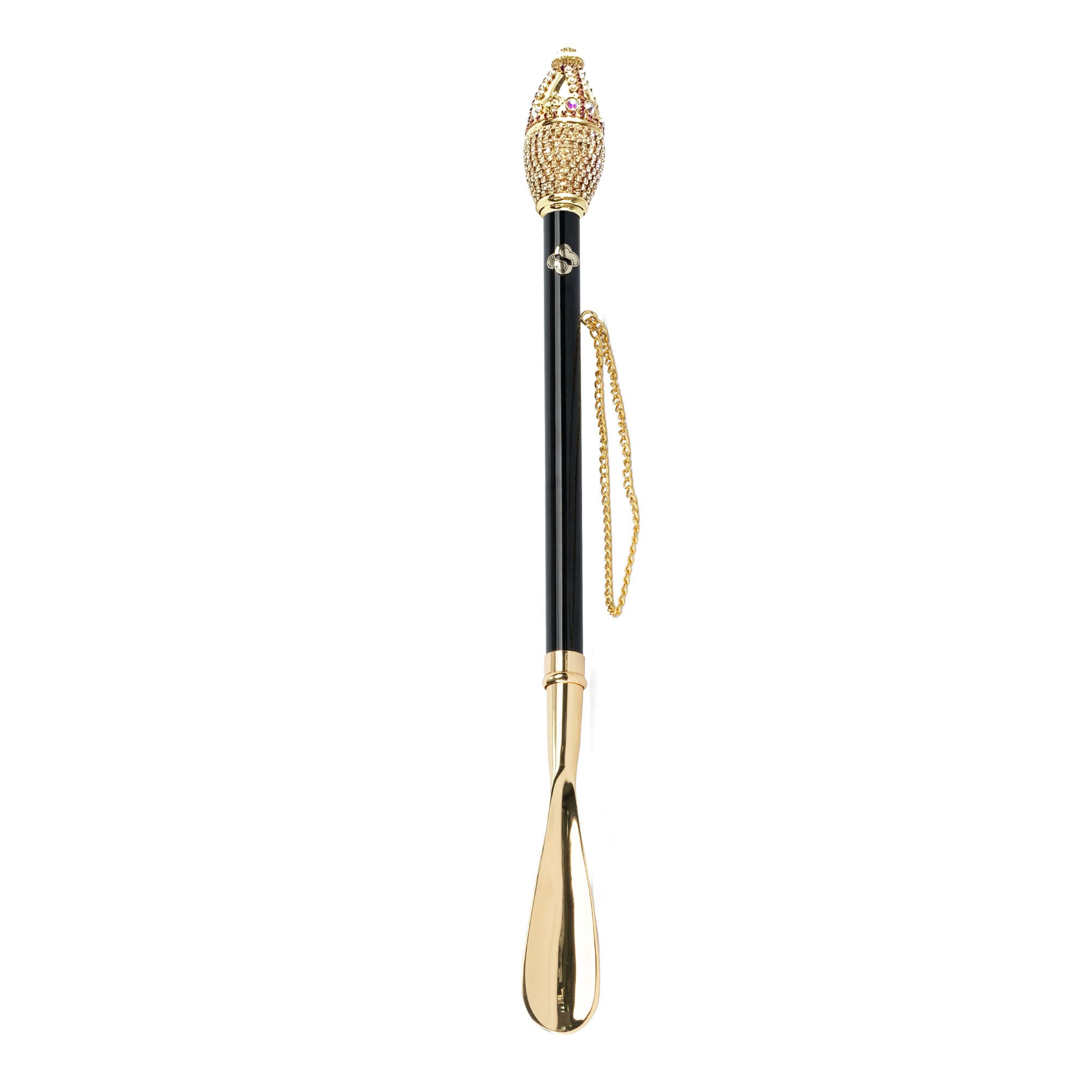 Luxury Shoehorn – Long Handled Gold Plated Shoe Horn Tool with Crystals