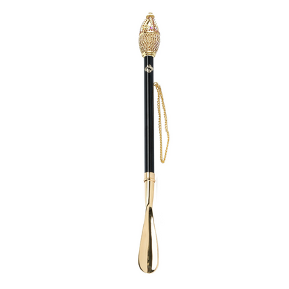 Luxury Shoehorn – Long Handled Gold Plated Shoe Horn Tool with Crystals