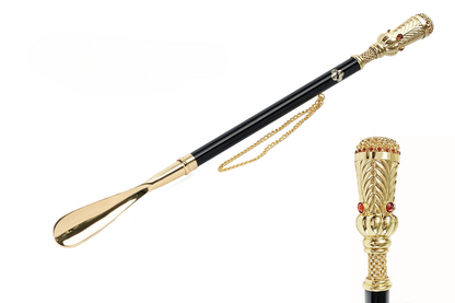 24K Gold Plated Shoehorn - Handmade Italian Long Handled Luxury Accessory