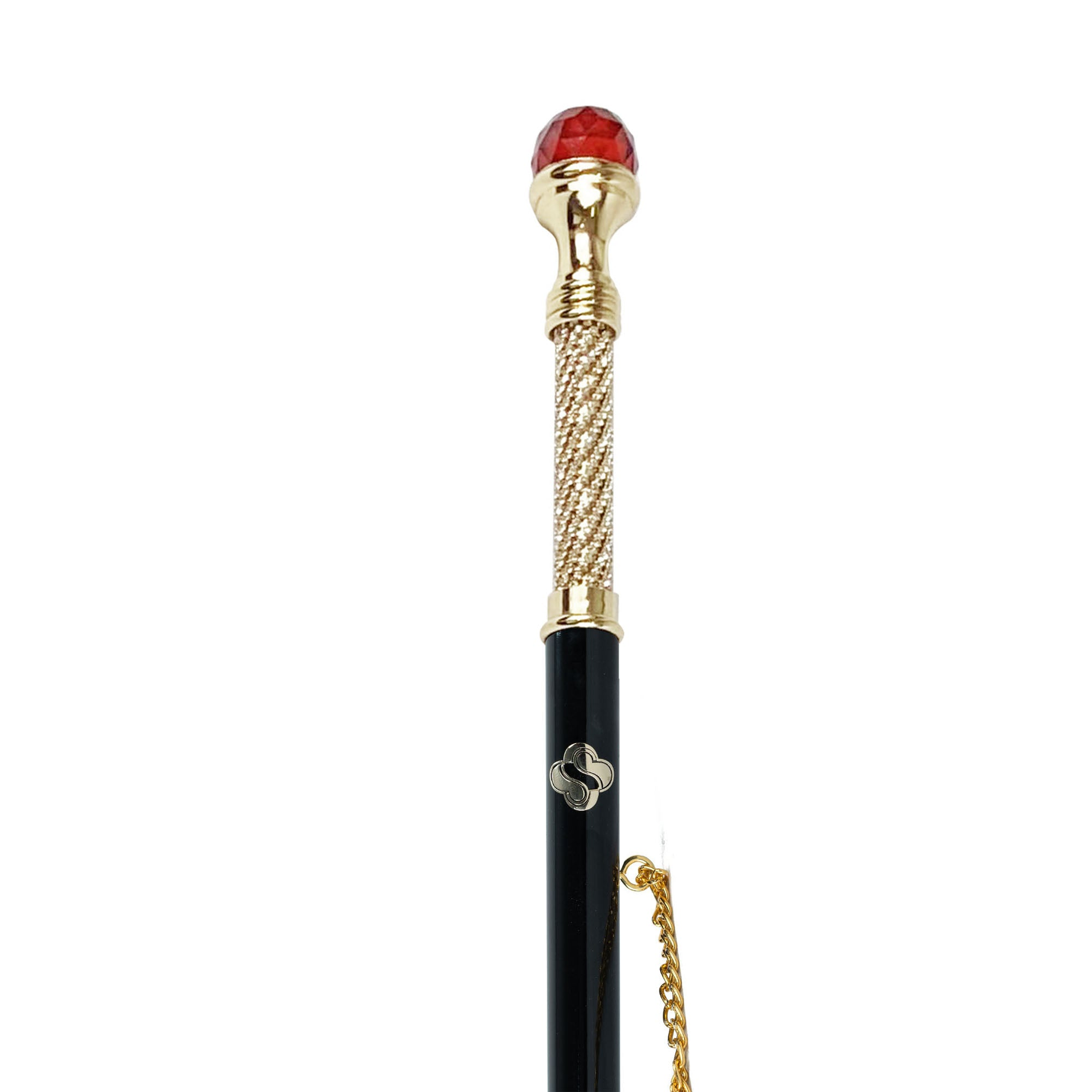 Luxury Shoehorn – Handcrafted Italian Gold Plated Long Handled Shoehorn with Red Crystal