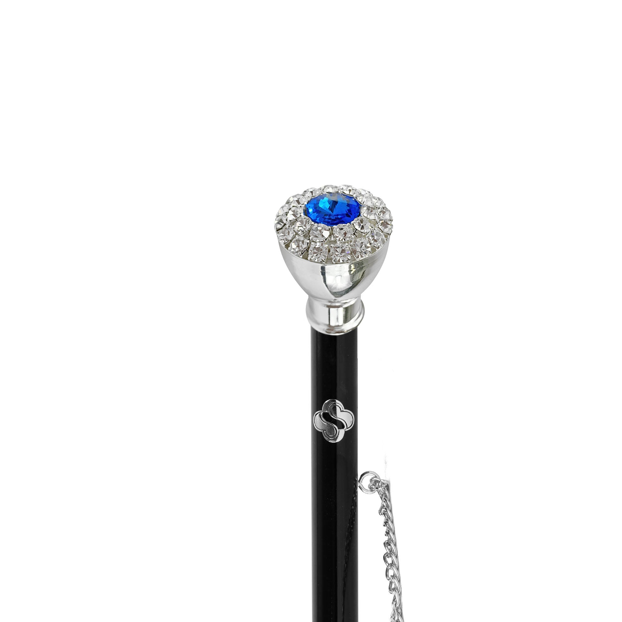 Silver Plated Shoehorn – Handcrafted Italian Long Handled Shoe Horn with Crystals