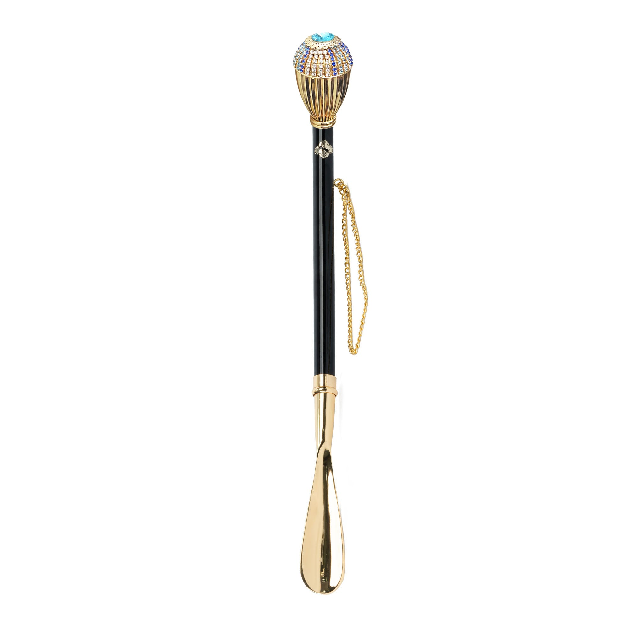 Crystal Encrusted Shoehorn – 24K Gold Handle Luxury Italian Handcrafted Gift