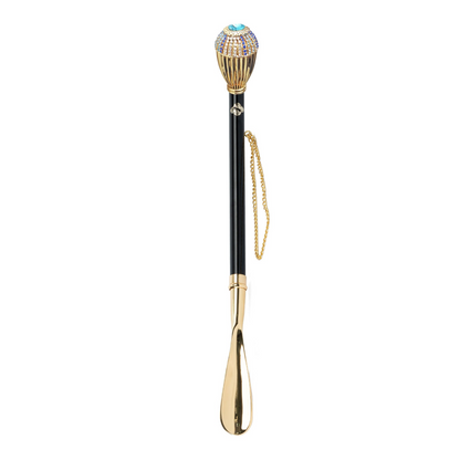 Crystal Encrusted Shoehorn – 24K Gold Handle Luxury Italian Handcrafted Gift