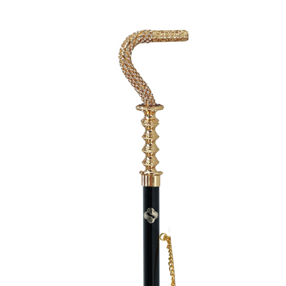 Italian Shoehorn – Handcrafted 24K Gold Long Handled Shoe Horn with Crystals