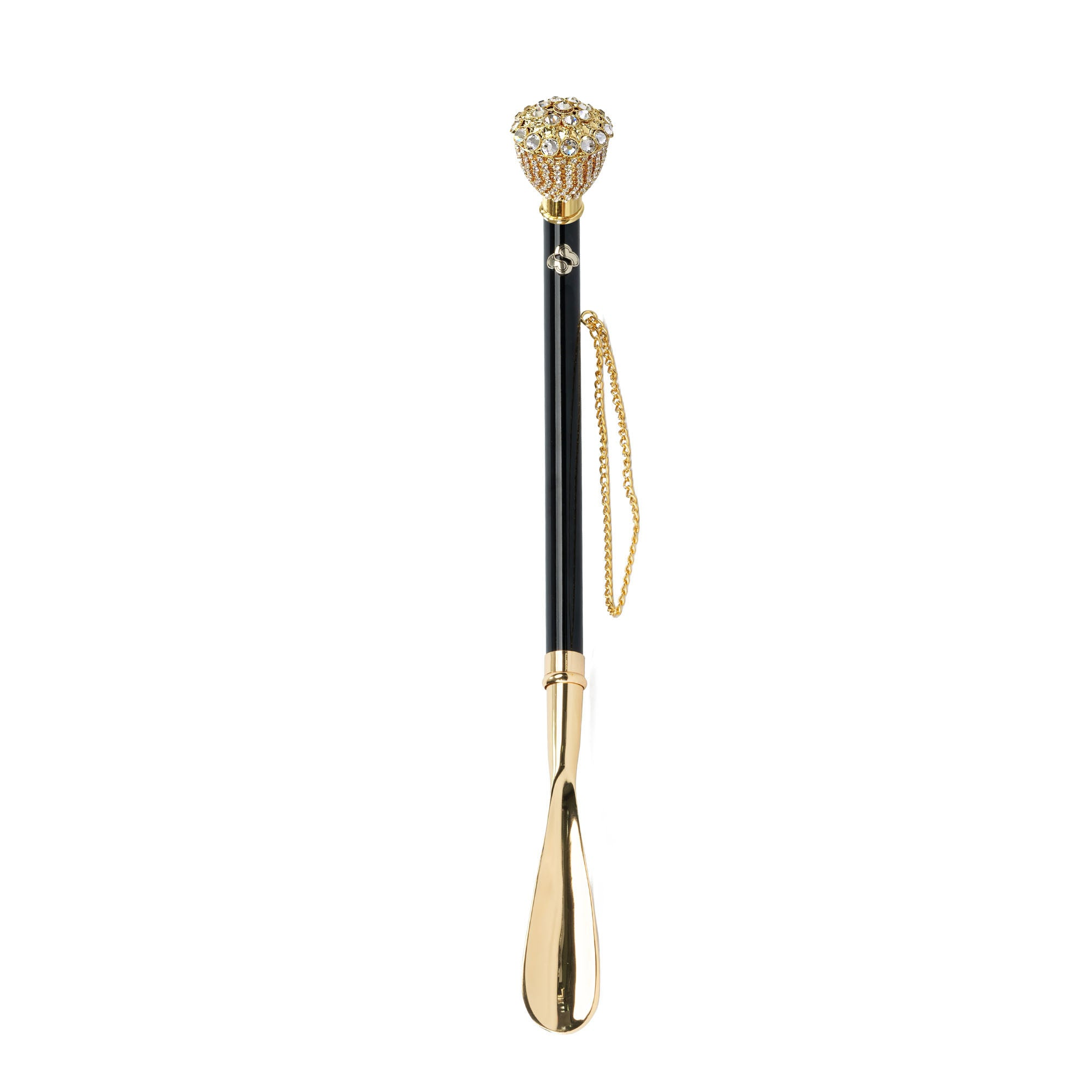 Italian Crystal Shoehorn – Handmade 24K Gold Plated Luxury Long Handle Accessory