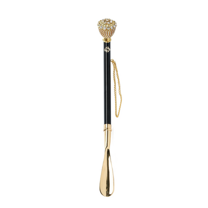 Italian Crystal Shoehorn – Handmade 24K Gold Plated Luxury Long Handle Accessory