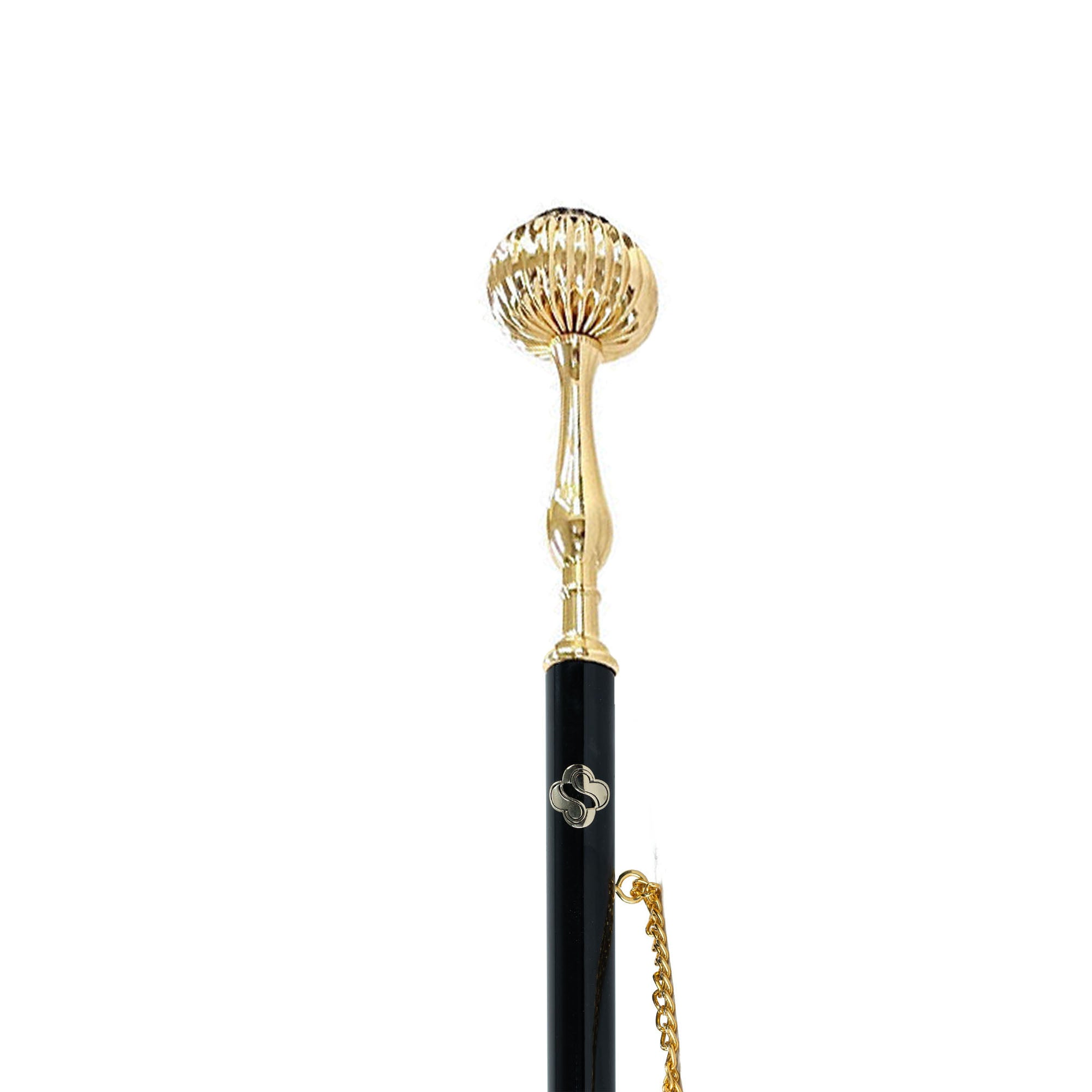 24K Gold Shoehorn – Luxury Handcrafted Long Handled Shoe Horn with Jet Crystals
