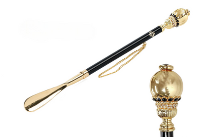 Gold Plated Shoehorn – Handcrafted 24K Gold Plating With Crystal Embellished Handle