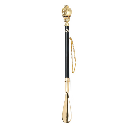 Gold Plated Shoehorn – Handcrafted 24K Gold Plating With Crystal Embellished Handle