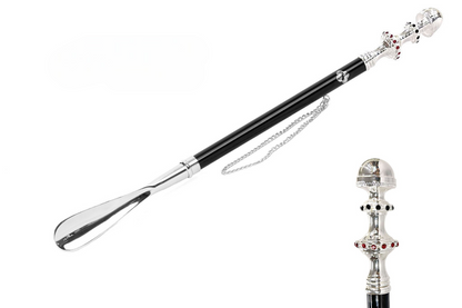 Silver Plated Shoehorn | Italian Luxury Handcrafted Shoe Accessory Tool 53cm