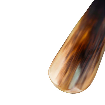 Artisan Horn Shoehorn - Handcrafted Natural Dark Color, Long Handled Gift Box