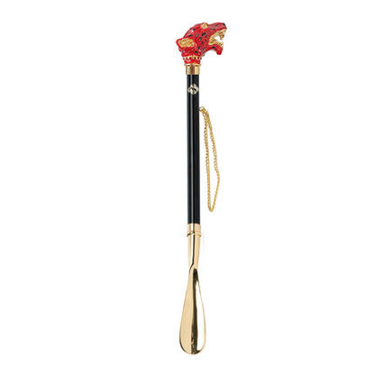 24K Gold Shoehorn – Long Handled Luxury Shoe Horn with Hand-Painted Puma Handle