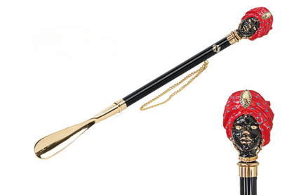 Gold Plated Shoehorn – Handcrafted Woman Handle, 24K Brass Luxury Accessory