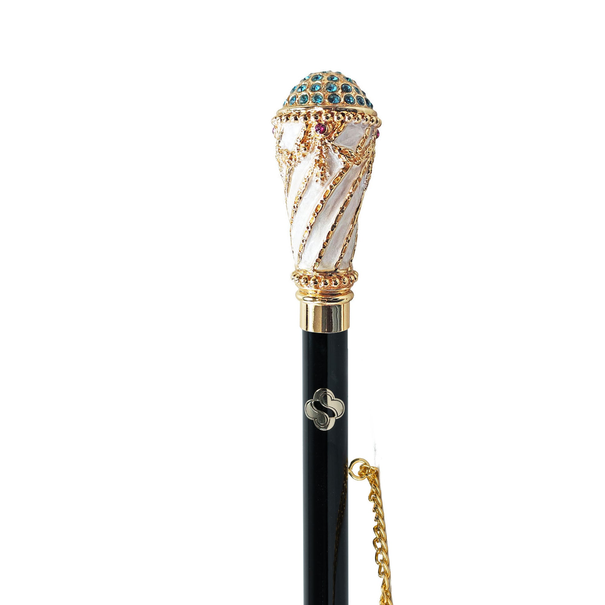 24K Gold-Plated Shoehorn | Luxury Handcrafted Shoe Horn with Enamel Handle and Crystal Accents