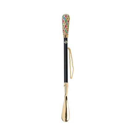 24K Gold-Plated Shoehorn – Long Handled Italian Made with Hand-Painted Handle