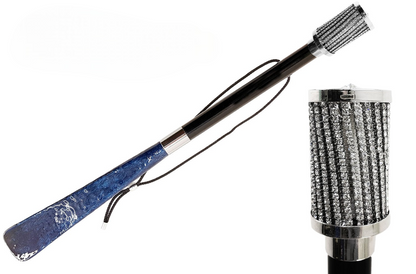 Italian Shoehorn – Handcrafted Long Handled Shoe Horn with Swarovski Crystals