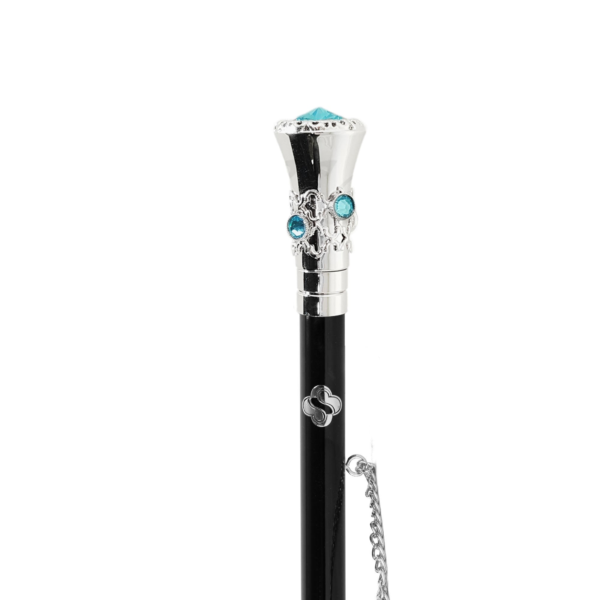 Luxury Shoehorn – Handcrafted Italian Designer with Aquamarine Crystals & Silver Plating