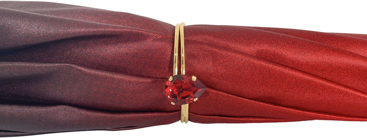 Red Double Canopy Umbrella – Handmade Women's Rain Umbrella with Rose Pattern