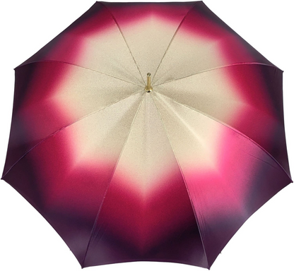Luxury Peacock Umbrella – Italian Crafted Satin Canopy, Swarovski Crystal Handle
