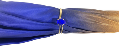 Luxurious Blue Umbrella – Double Canopy Handmade Italian Umbrella With Swarovski Handle