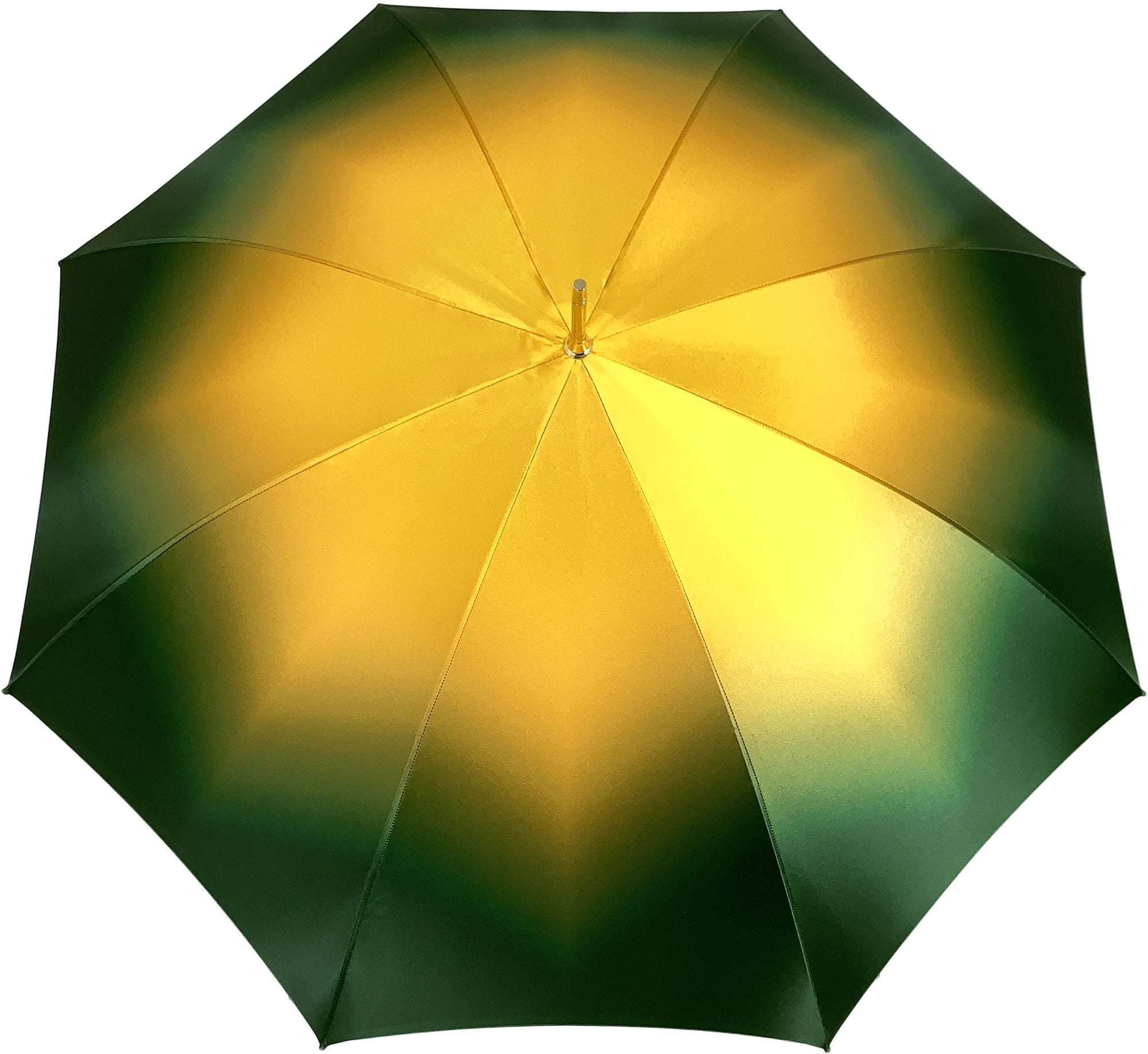 Green Peacock Umbrella – Handmade Italian Satin Canopy | Luxury Women's Rain Gear