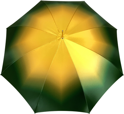 Green Peacock Umbrella – Handmade Italian Satin Canopy | Luxury Women's Rain Gear