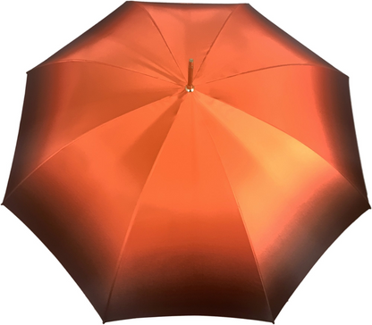 Handmade Luxury Umbrella – Herons In Flight Design | Elegant Orange Black Gradient