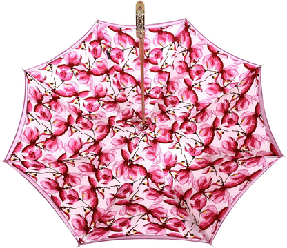 Double Canopy Umbrella – Fuchsia Pink Floral Interior Design, UV Protection